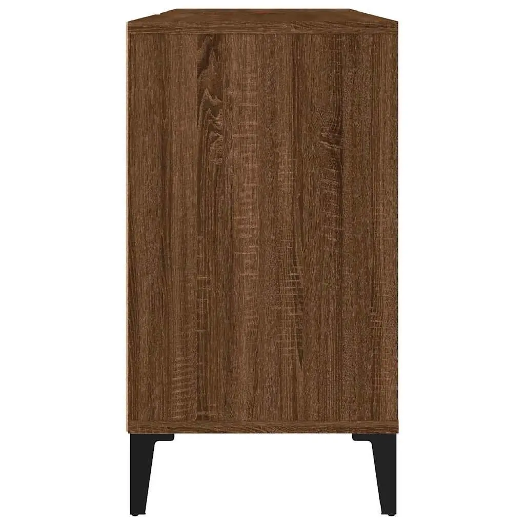 Bathroom Sink Cabinet Engineered Wood 80x33x60cm Brown Oak