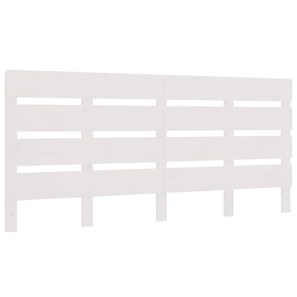 White Slatted Wood Headboard for Beds 150cm