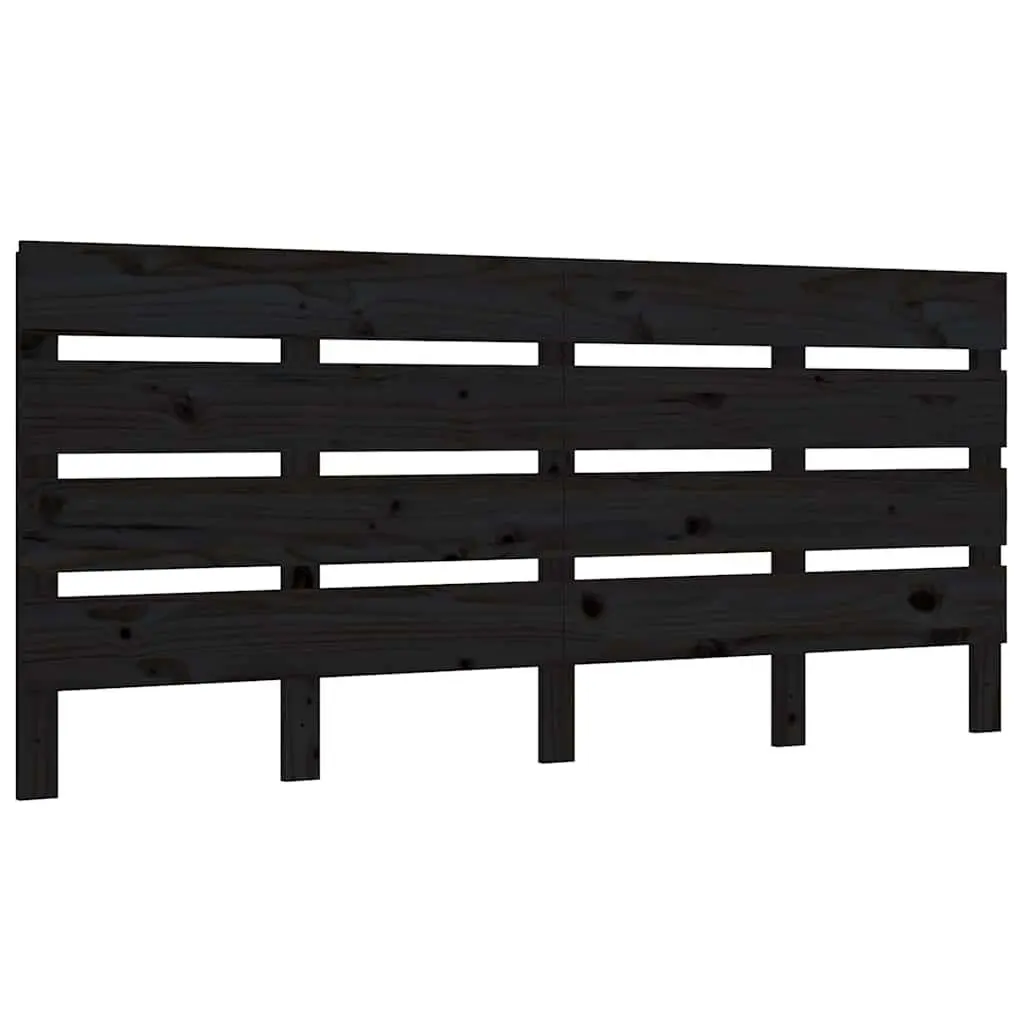180 cm Black Slatted Pine Wood Headboard