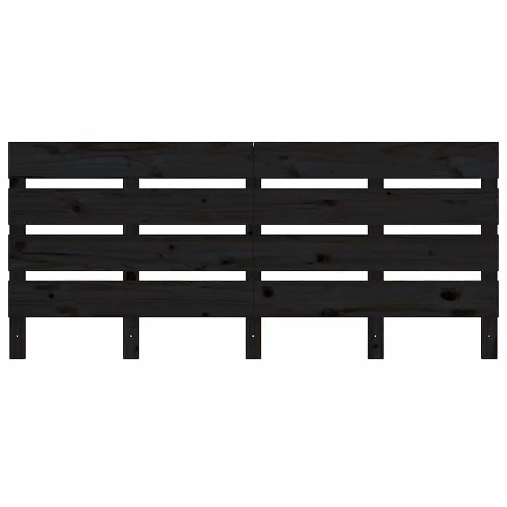 180 cm Black Slatted Pine Wood Headboard