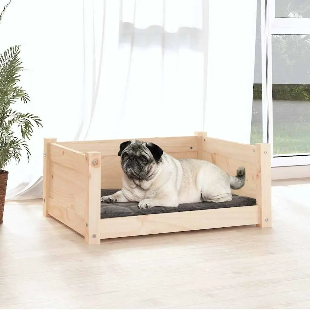 Dog Bed Rectangular Solid Pine Wood Pet Sleeping Furniture Comfortable Puppy