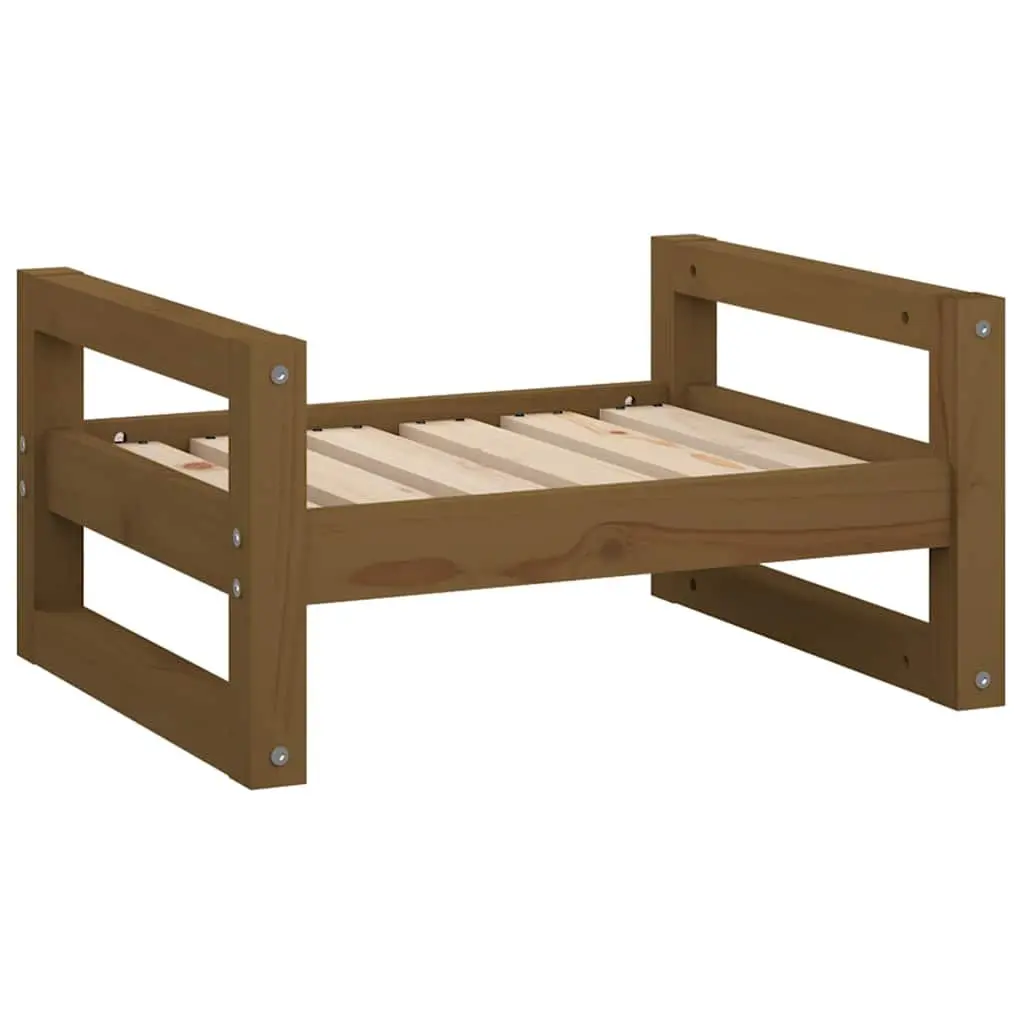 Solid Pine Wood Dog Bed with Rectangular Frame