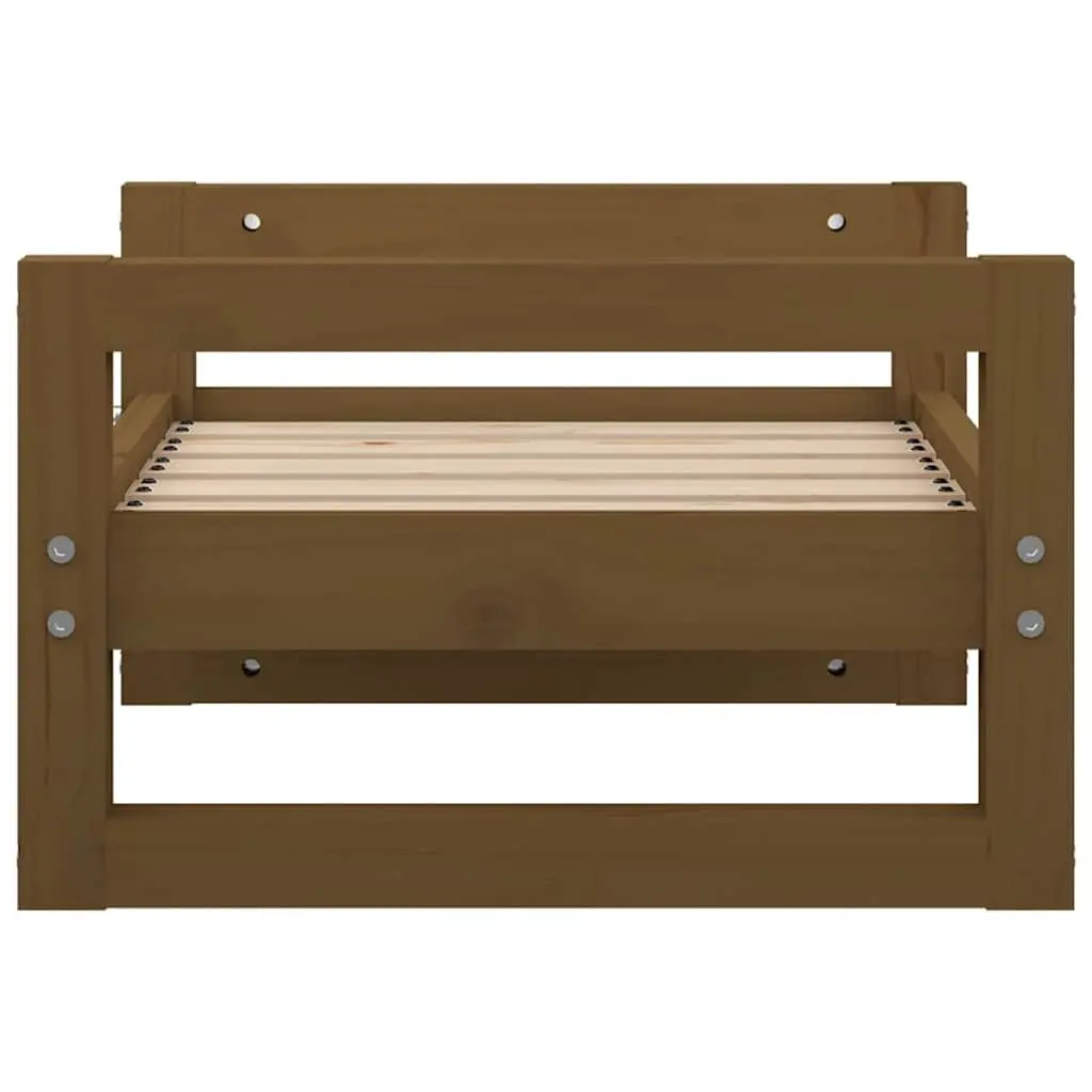 Solid Pine Wood Dog Bed with Rectangular Frame