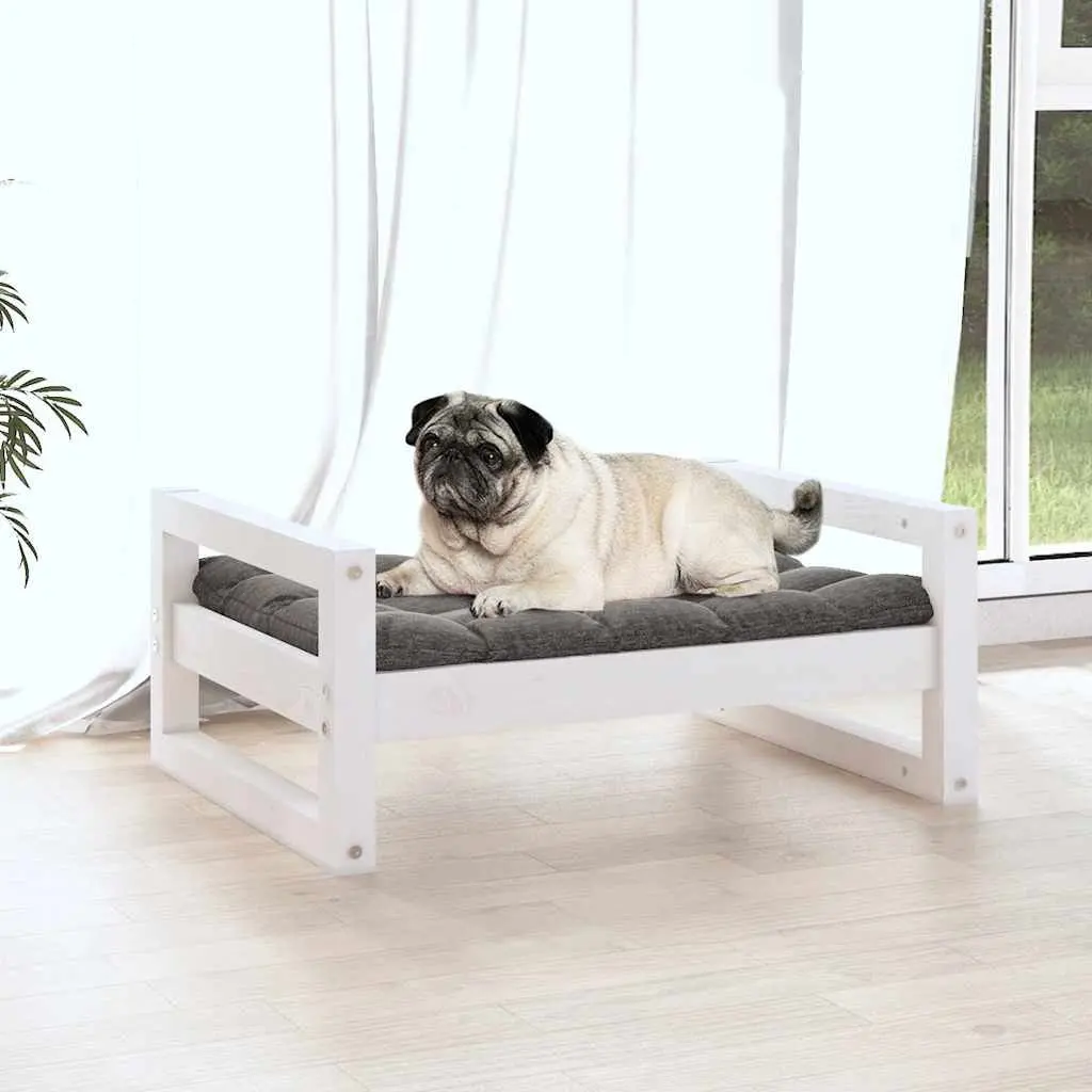 Rectangular Dog Bed with Solid Wood Frame for Comfort