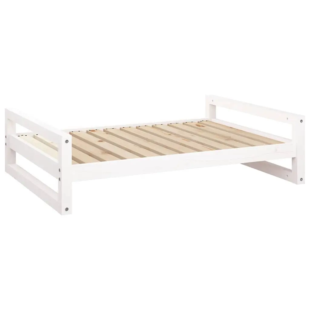Rectangular Dog Bed in White with Solid Pine Frame