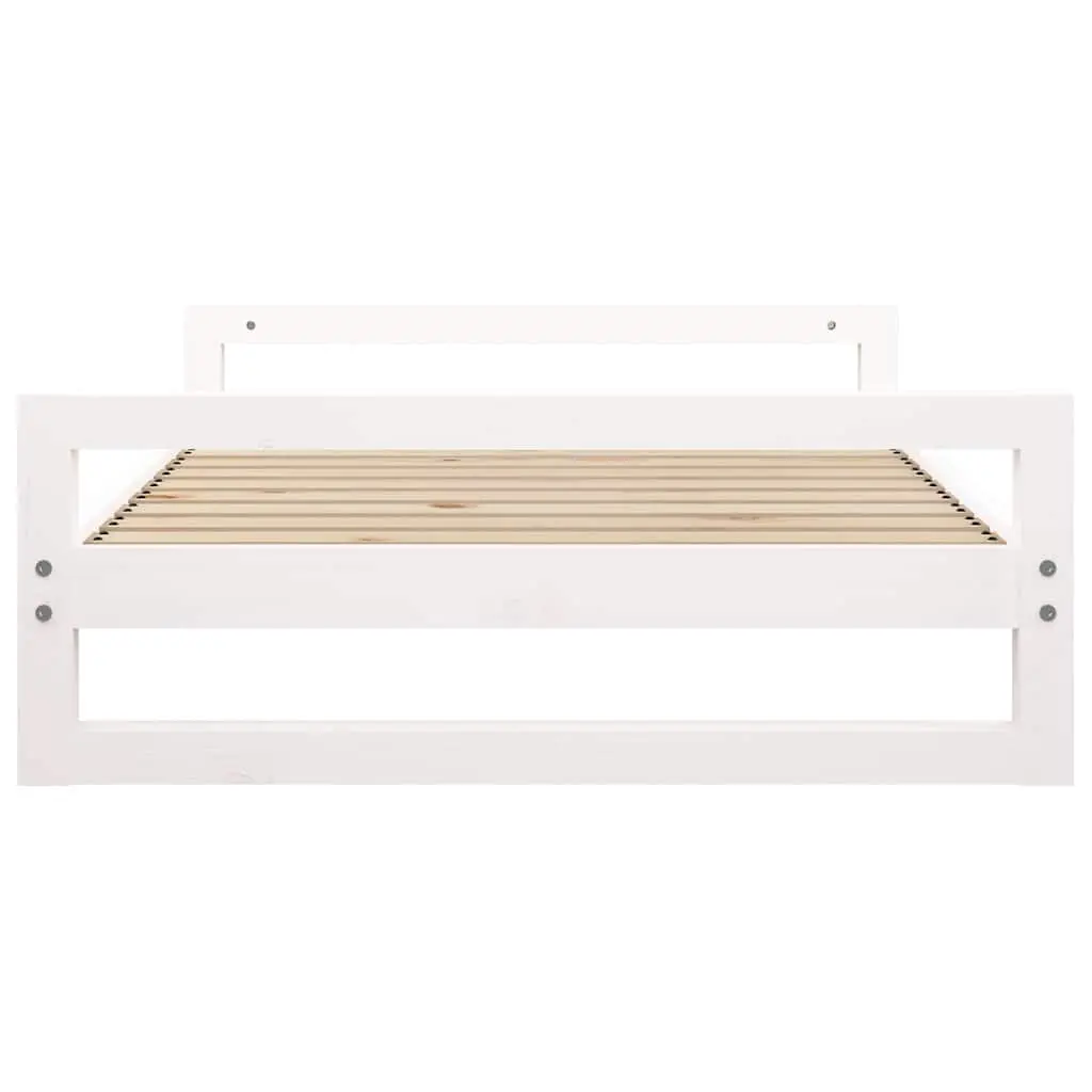 Rectangular Dog Bed in White with Solid Pine Frame