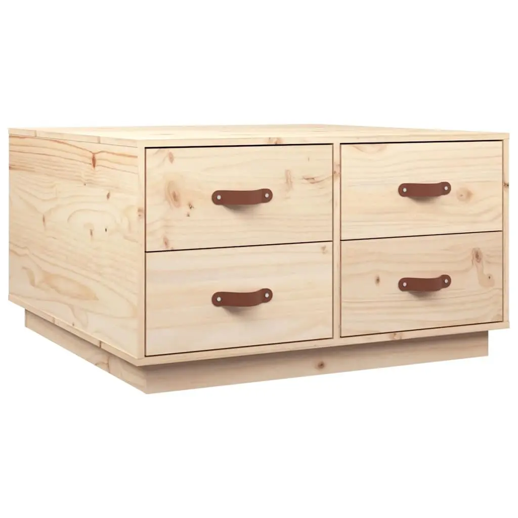 Coffee Table with 4 Drawers, Solid Pine, Brown