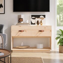 Solid Wood Pine TV Cabinet 90x40x60 cm in Brown