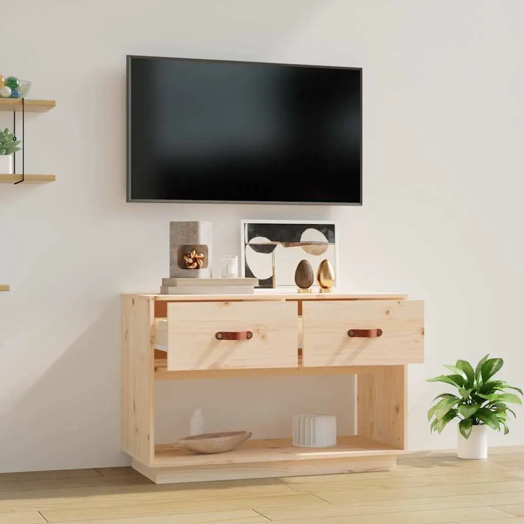 TV Cabinet Solid Pine Wood 90x40x60 cm Brown Storage Unit Media Stand Furniture