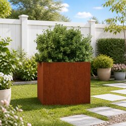 Corten Steel Raised Planter Box 42x40x39 cm
