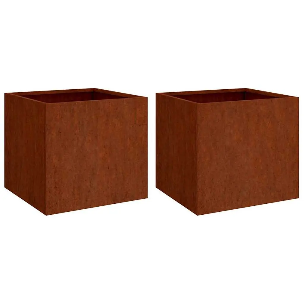 Steel Garden Planters, Set of 2, 42x40x39 cm