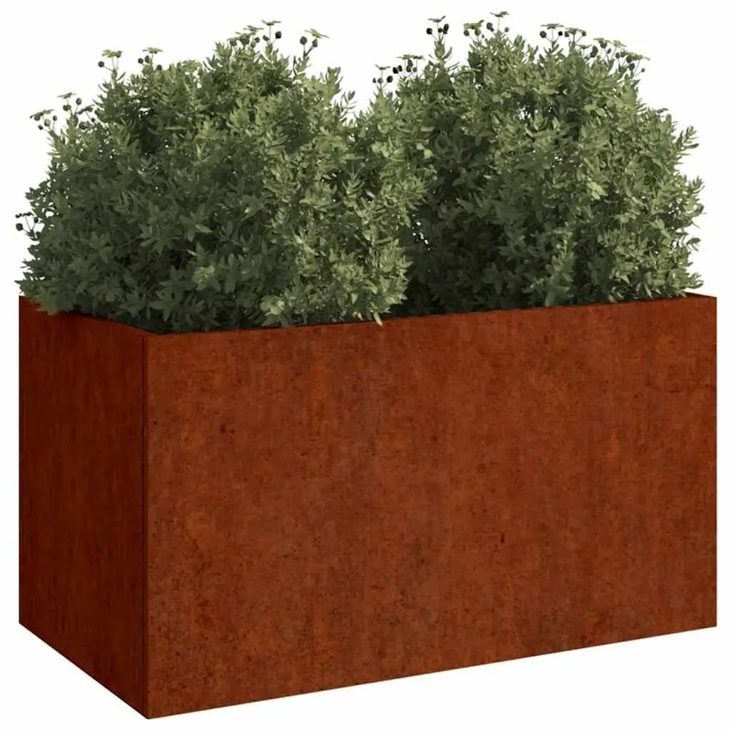 Corten Steel Planter 62x30x29 cm for Garden