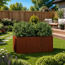 Exceptional Corten Steel Planter 62x40x39cm for Your Garden