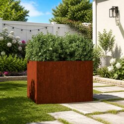 Durable Corten Steel Planter 62x47x46cm for Your Garden