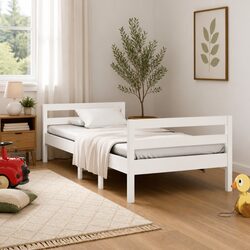 Durable Pine Wood Bed Frame 90x190 cm with Slatted Base