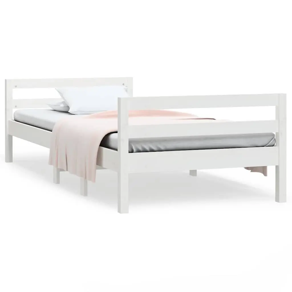 Pine Wood Bed Frame 90x190 cm with Slatted Base