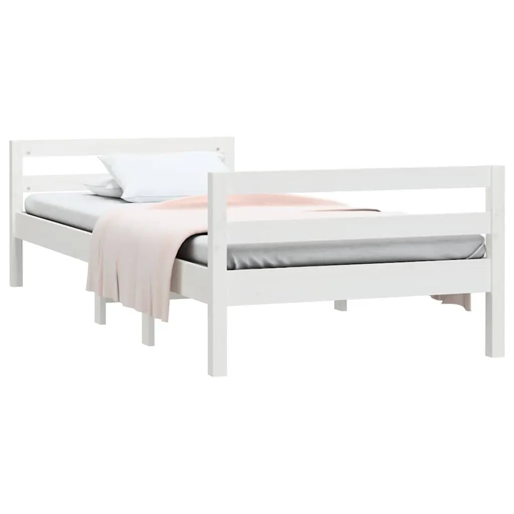 Pine Wood Bed Frame 90x190 cm with Slatted Base