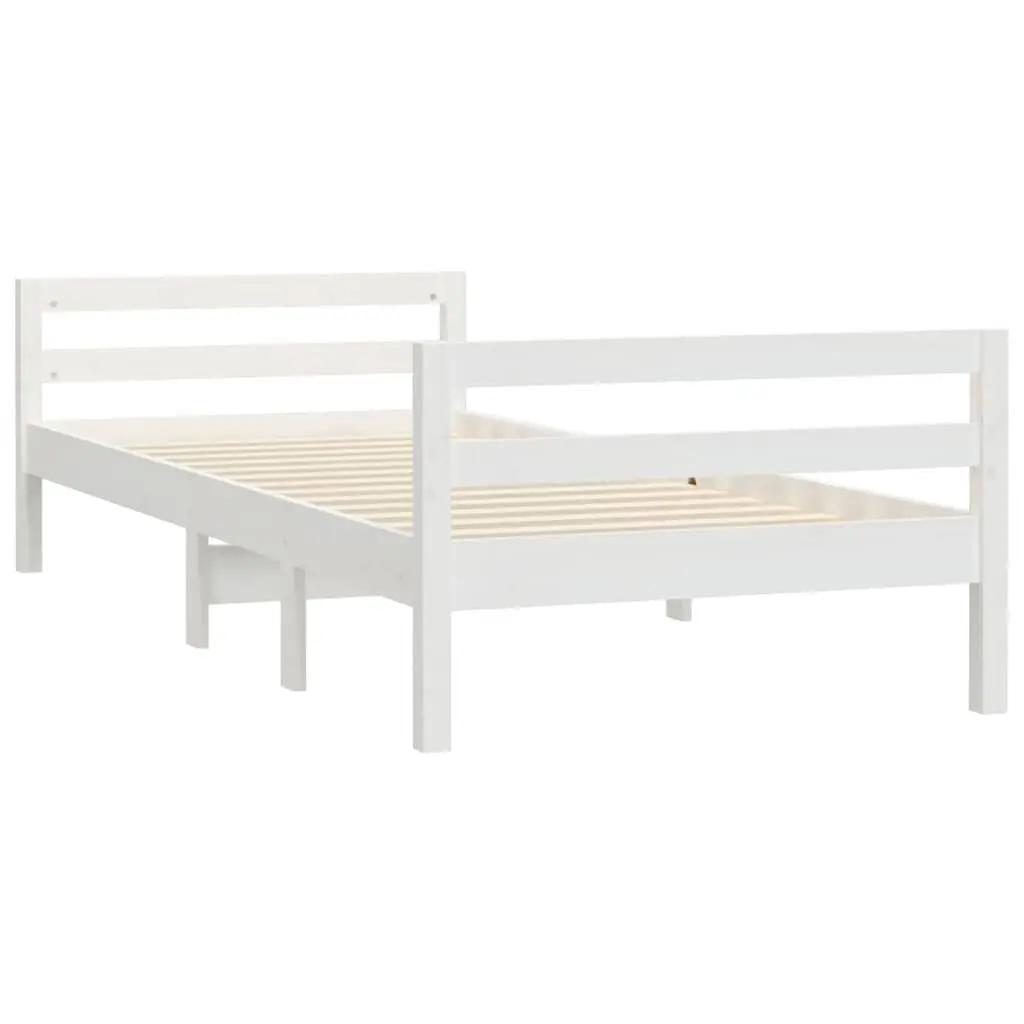 Pine Wood Bed Frame 90x190 cm with Slatted Base