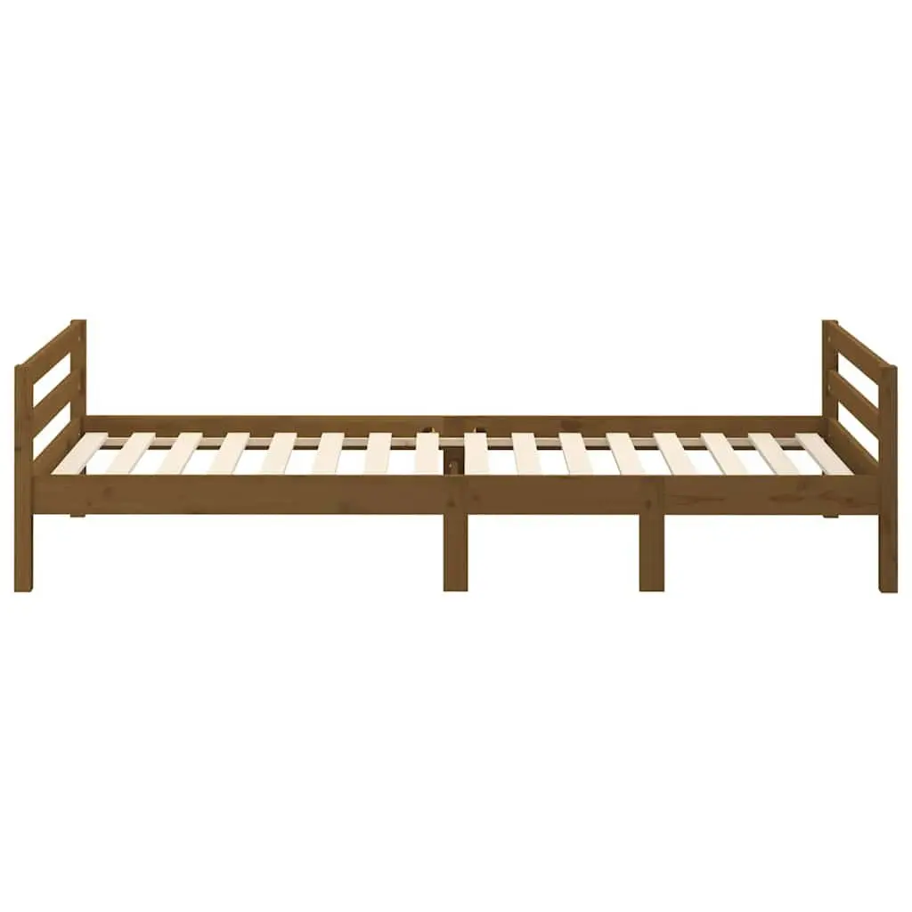 Solid Pine Wood Bed Frame 90x190cm Honey Brown