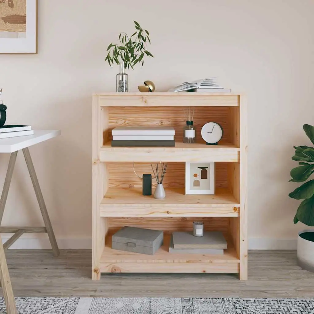 Book Cabinet Solid Pine Wood 80x35x97cm Brown