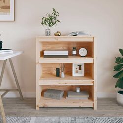 Brown Solid Wood Pine Book Cabinet Storage Shelf 80x35x97cm