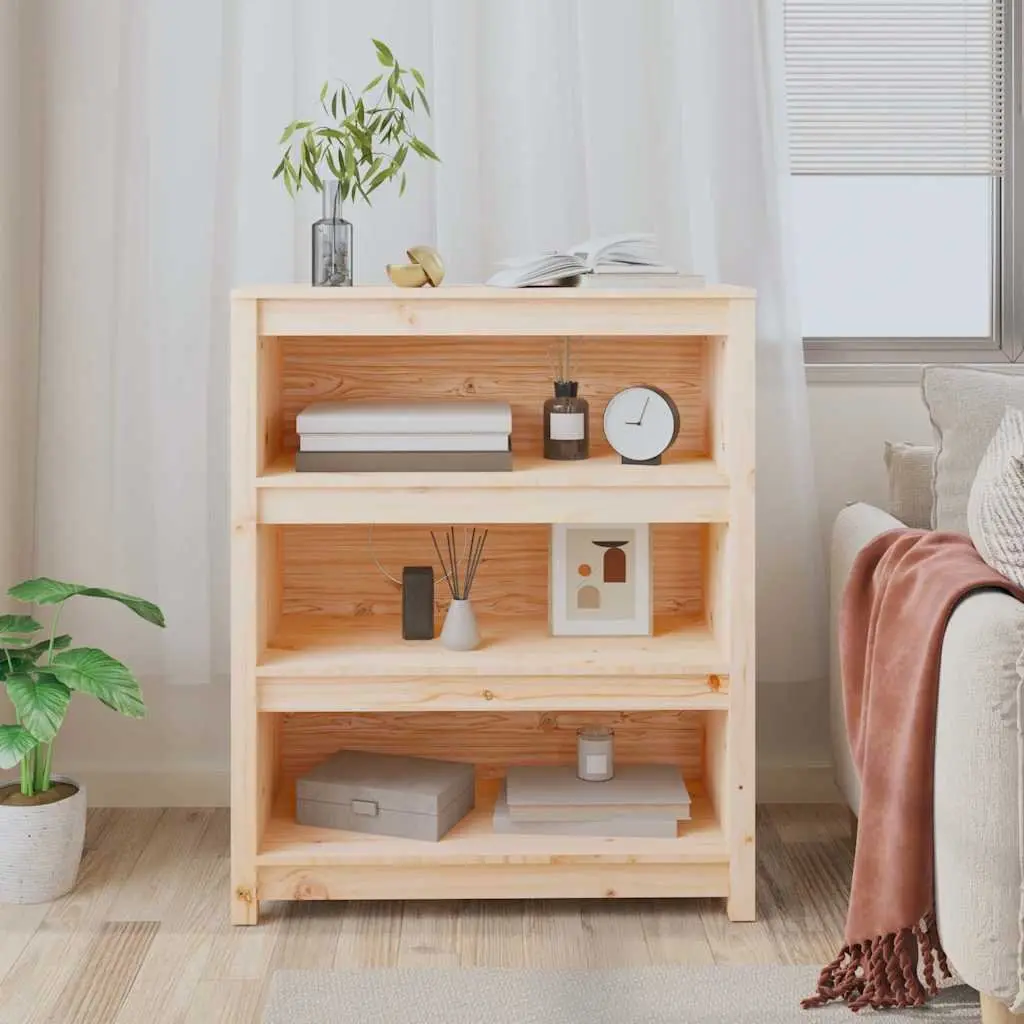 Book Cabinet Solid Pine Wood 80x35x97cm Brown