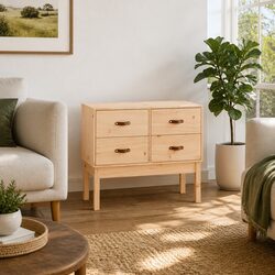 Sturdy Console Cabinet 90x40x78cm Solid Pine Wood