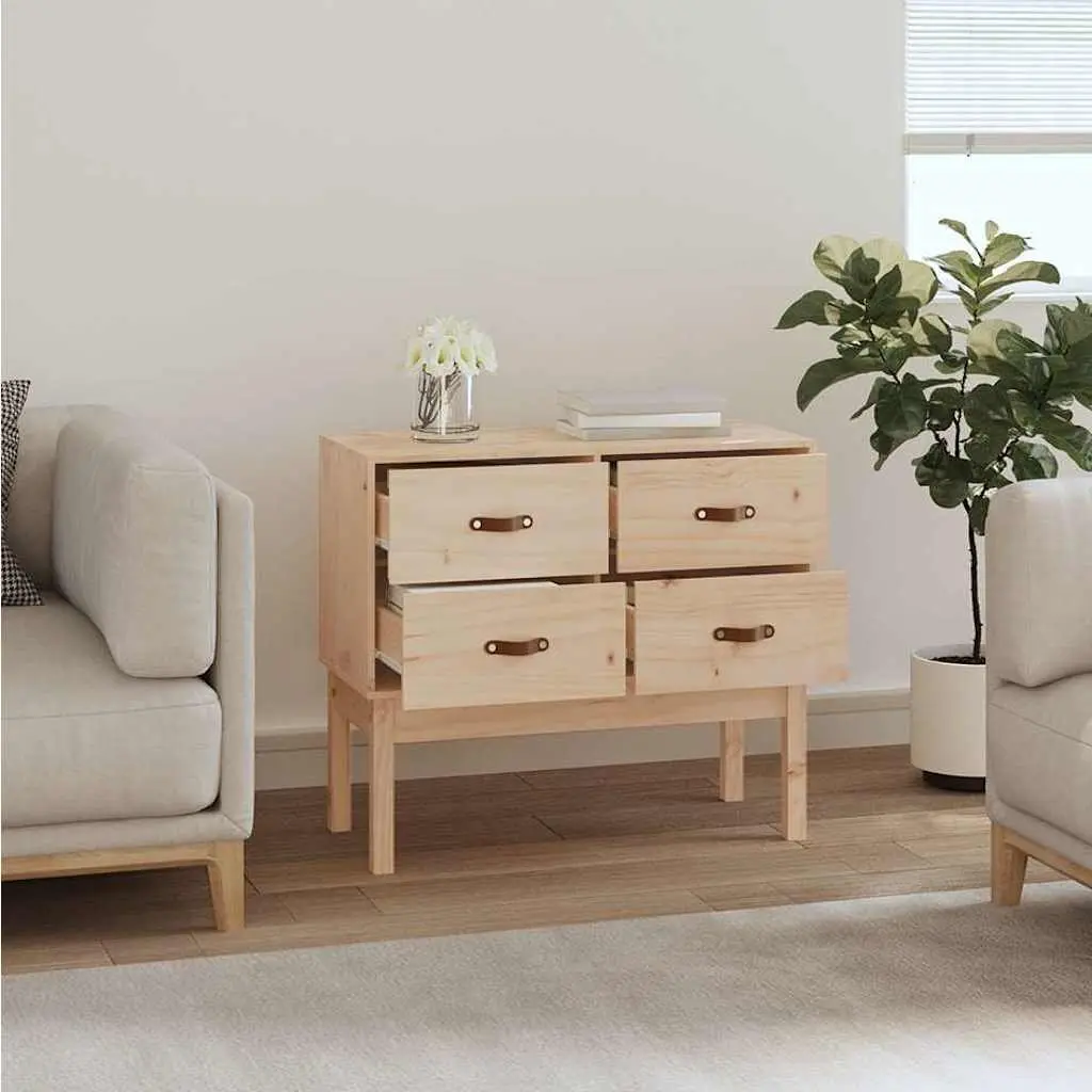 Console Cabinet 90x40x78cm Solid Pine Wood