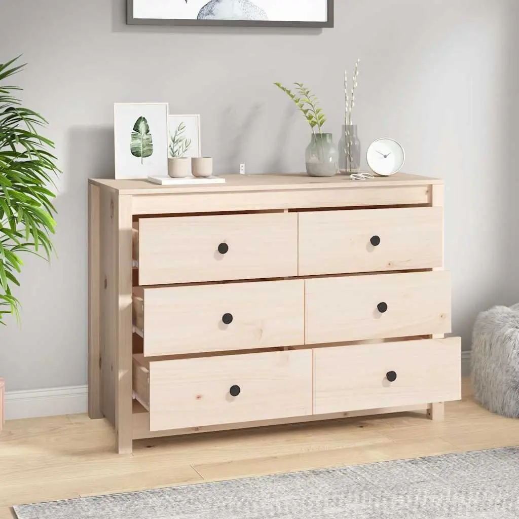 Side Cabinet Solid Pine Wood 100x40x72cm Brown