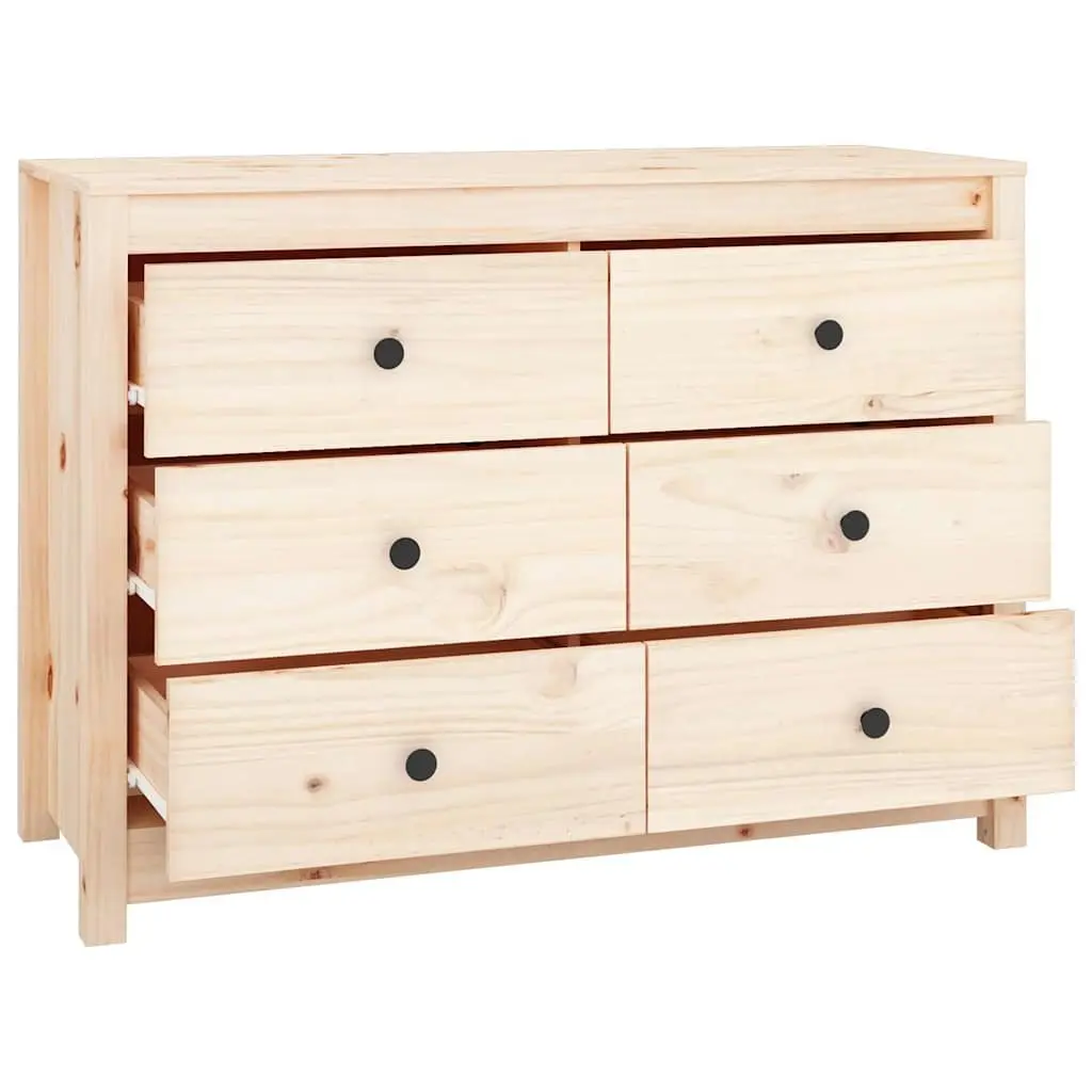 Side Cabinet Solid Pine Wood 100x40x72cm Brown