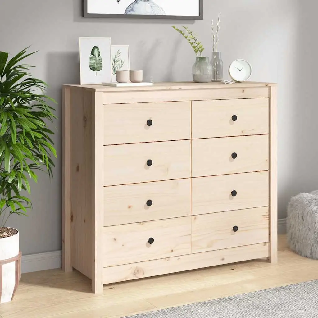 Side Cabinet 100x40x90 cm Solid Pine Wood Brown