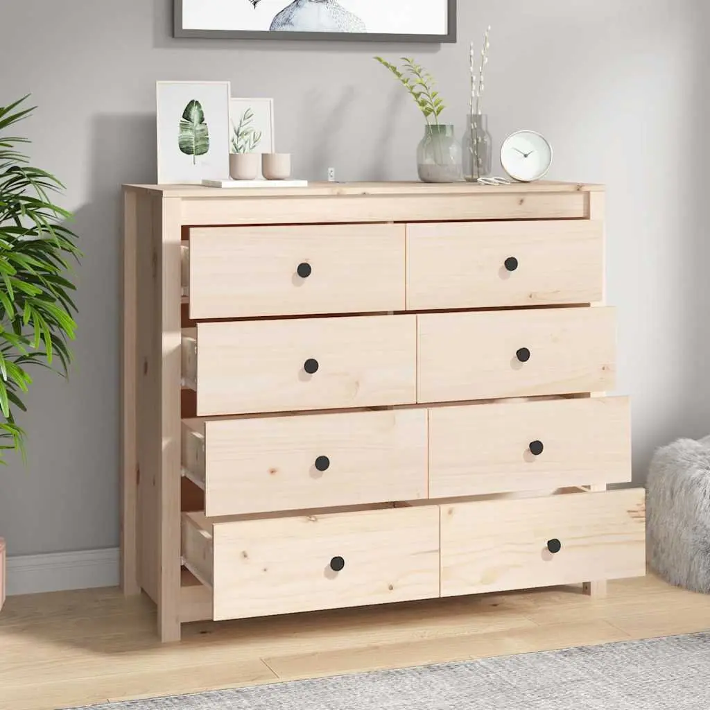 Side Cabinet 100x40x90 cm Solid Pine Wood Brown