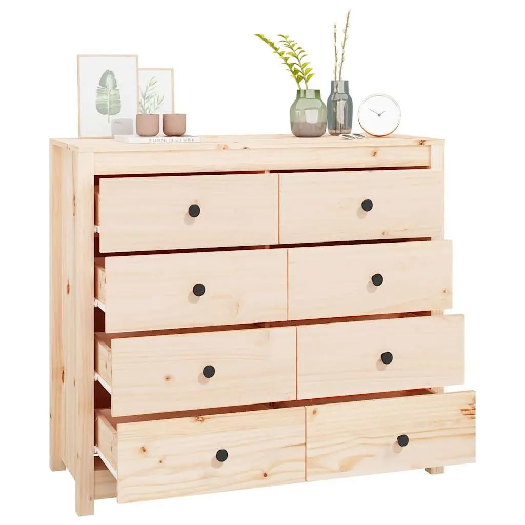 Side Cabinet 100x40x90 cm Solid Pine Wood Brown