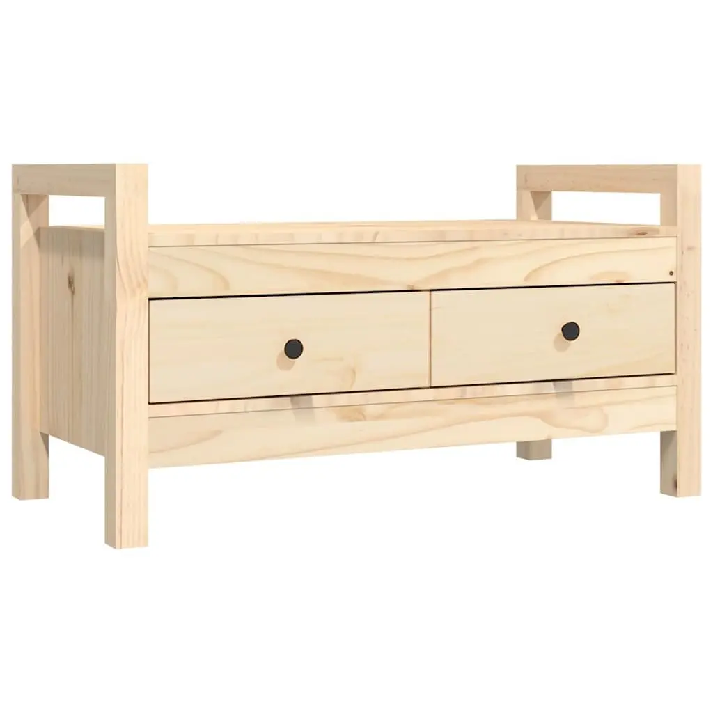 Hall Bench Solid Pine Wood 80 cm Brown