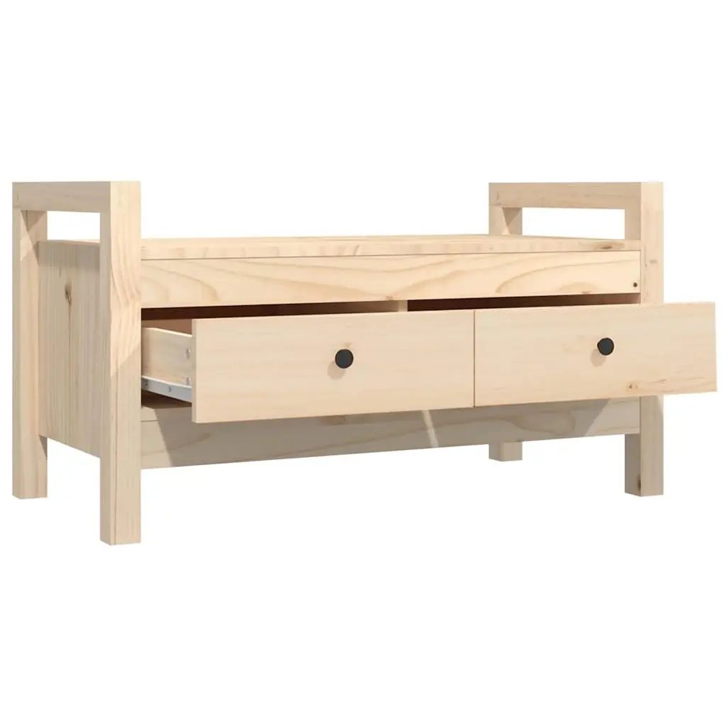 Hall Bench Solid Pine Wood 80 cm Brown