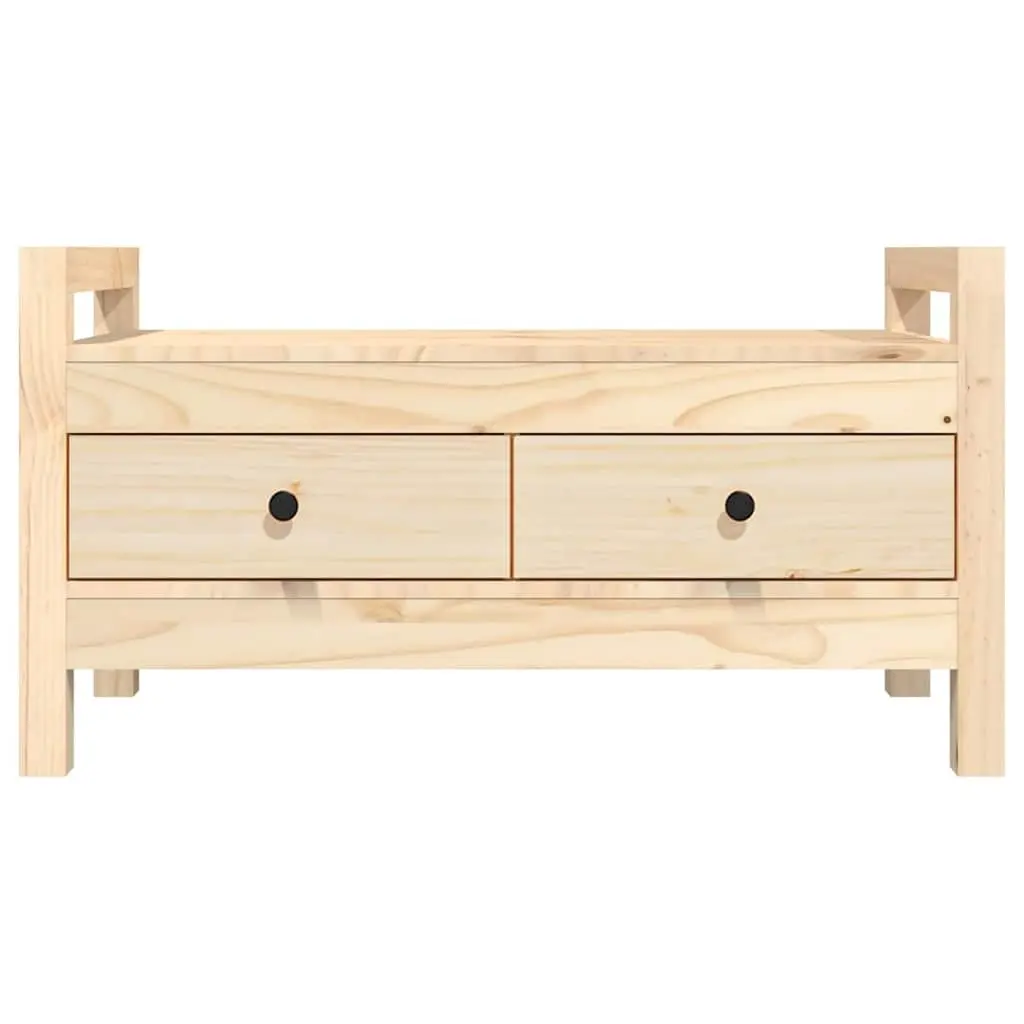 Hall Bench Solid Pine Wood 80 cm Brown
