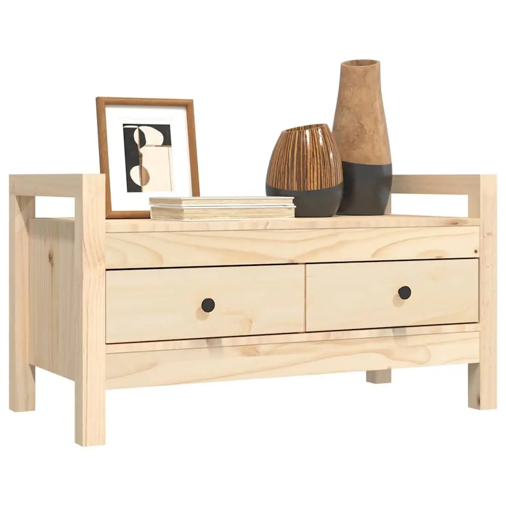 Hall Bench Solid Pine Wood 80 cm Brown