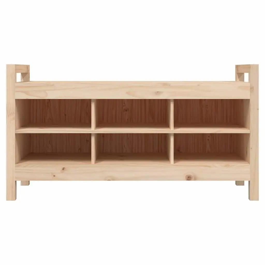 Hall Bench 110x40x60cm Storage Entryway Wooden Bench with 6 Compartments Brown