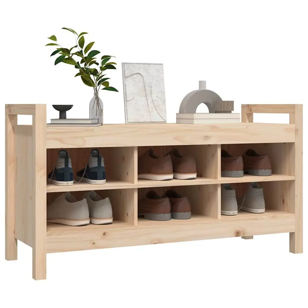 Hall Bench 110x40x60cm Storage Entryway Wooden Bench with 6 Compartments Brown