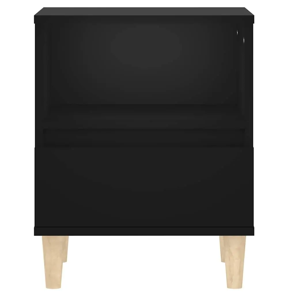 Bedside Cabinet Black Storage Table Bedroom Nightstand Drawer Compartment