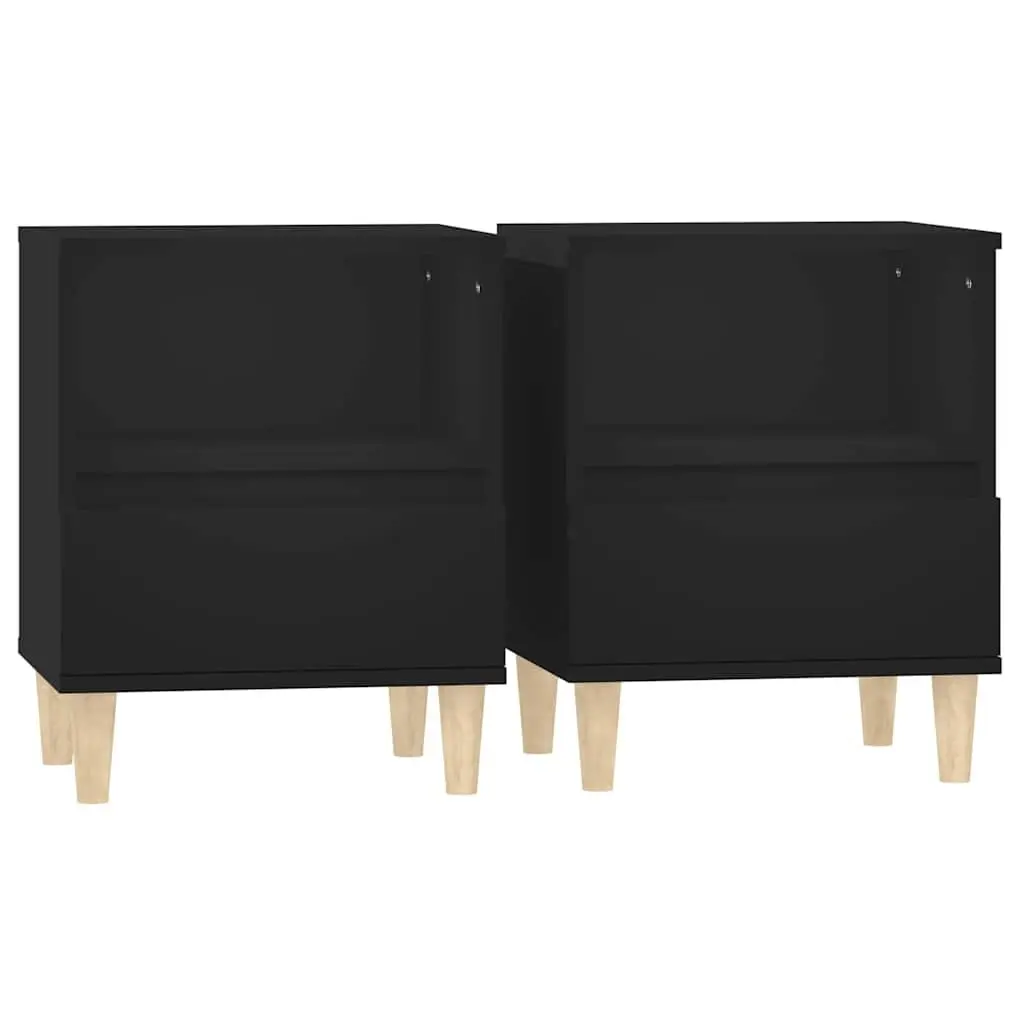 Black Bedside Cabinets with Storage Drawers