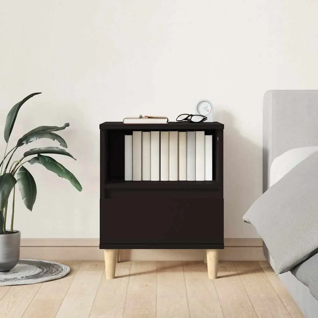 Black Bedside Cabinets with Storage Drawers