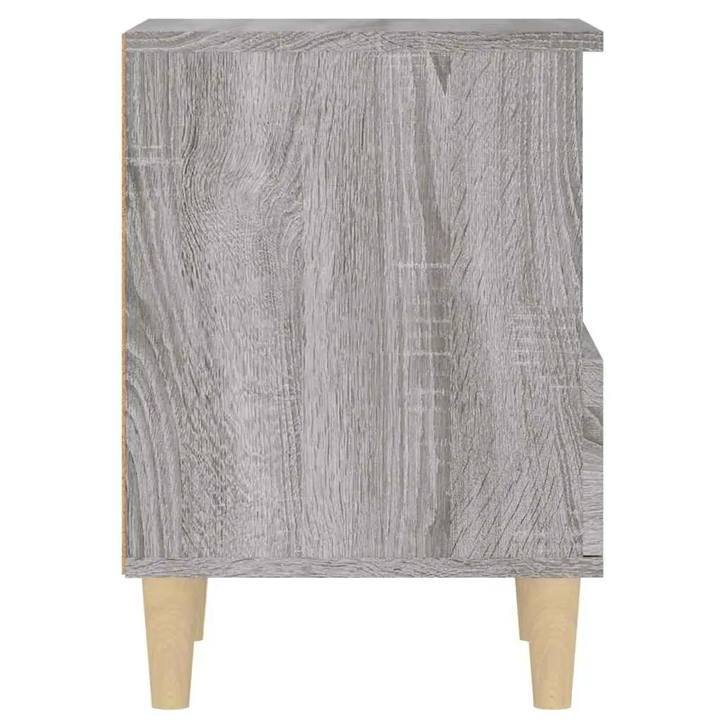 Bedside Cabinets 2 pcs Grey 40x35x50 cm Storage Nightstand Drawers Compartment