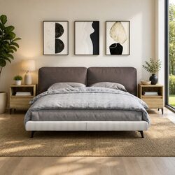 Elegant Brown Bedside Cabinets - 2 pcs Storage Solution