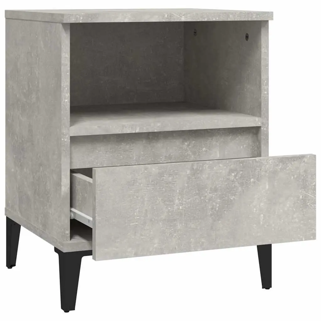 Bedside Cabinets Engineered Wood 40 x 35 x 50 cm Grey Set of 2