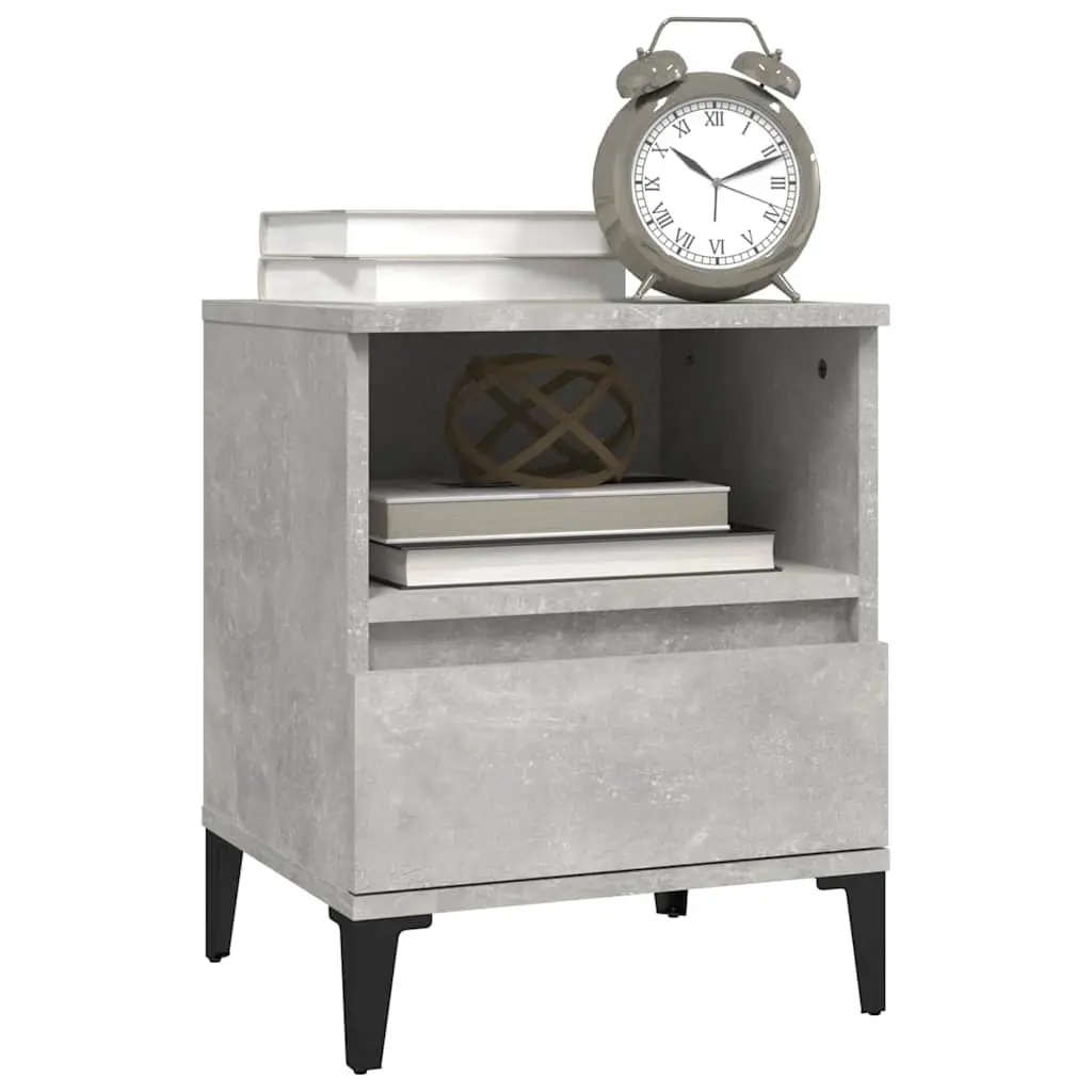 Bedside Cabinets Engineered Wood 40 x 35 x 50 cm Grey Set of 2