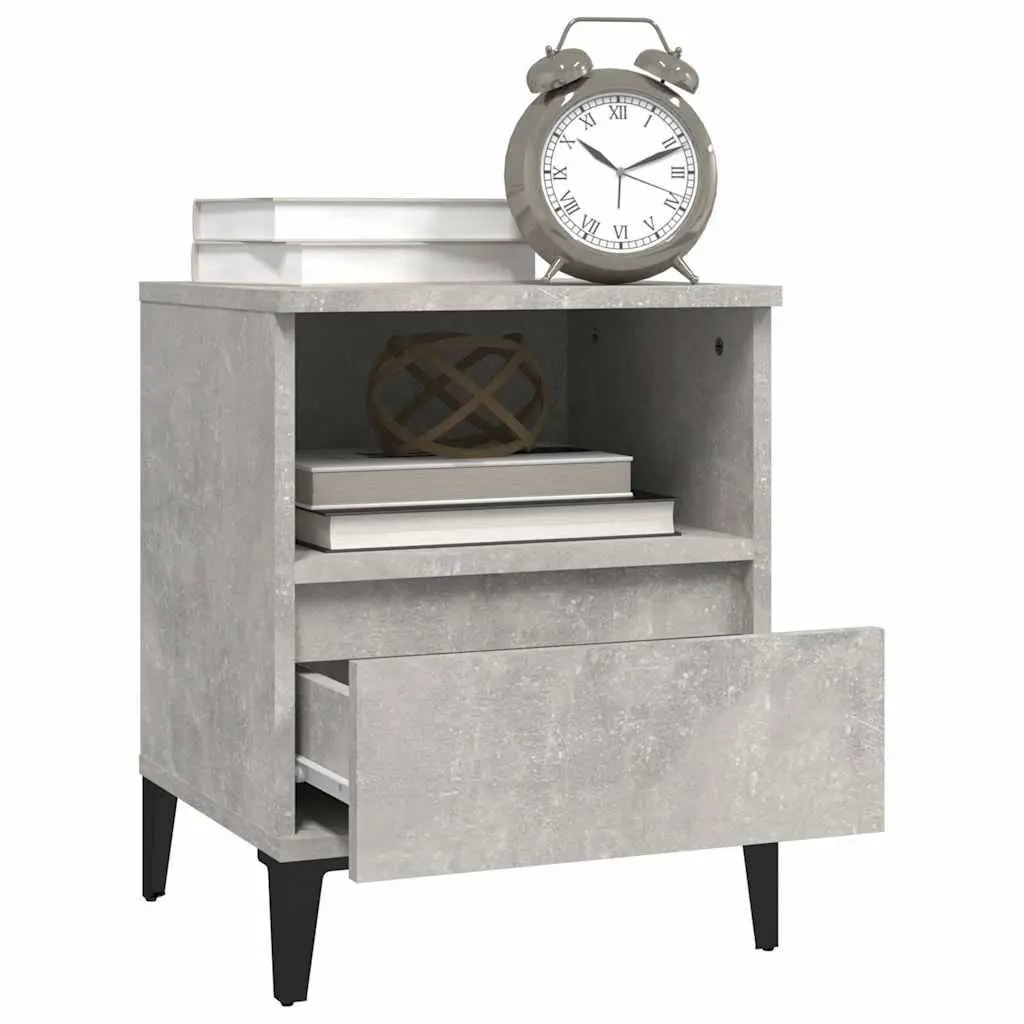 Bedside Cabinets Engineered Wood 40 x 35 x 50 cm Grey Set of 2