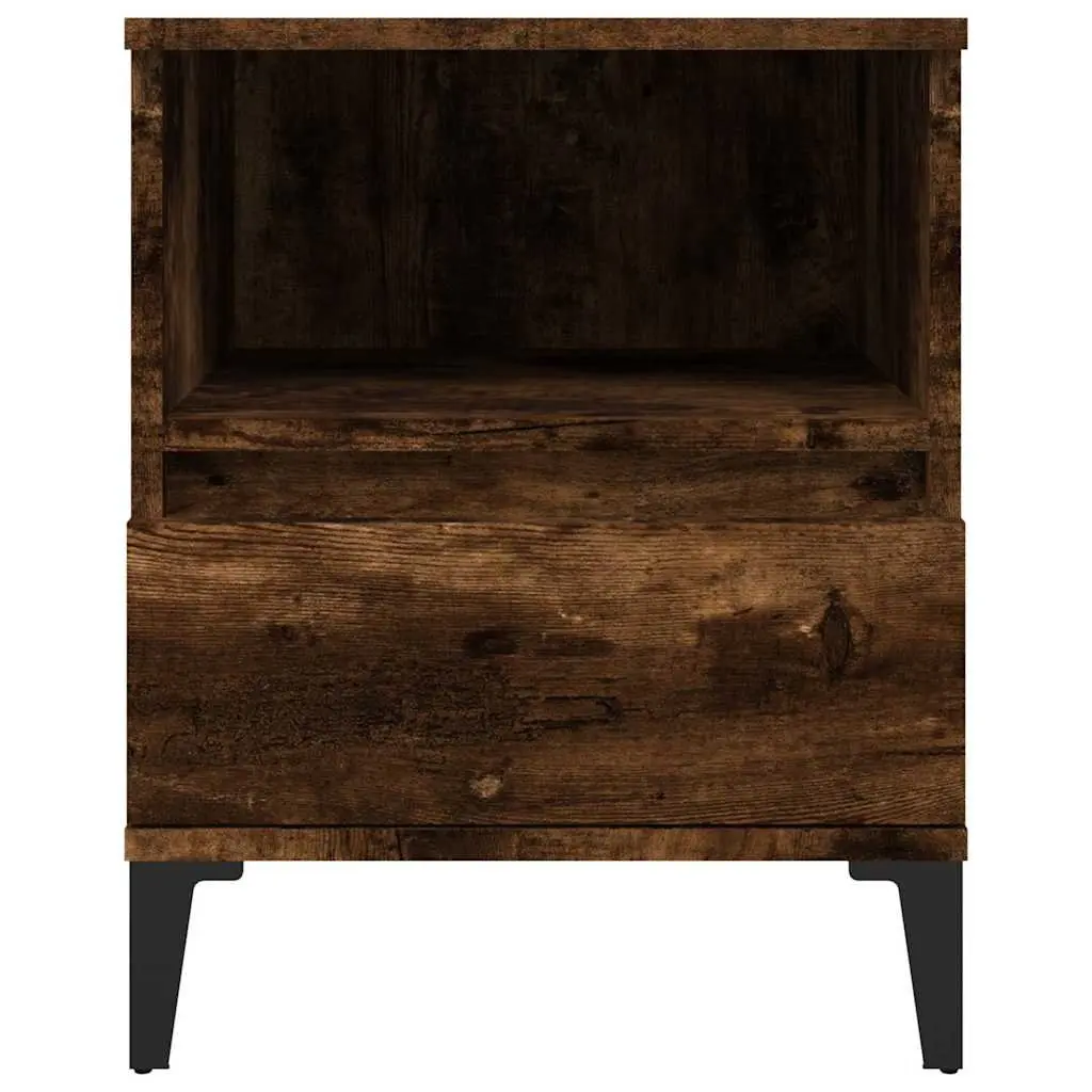 Smoked Oak Bedside Cabinet with Storage Drawer