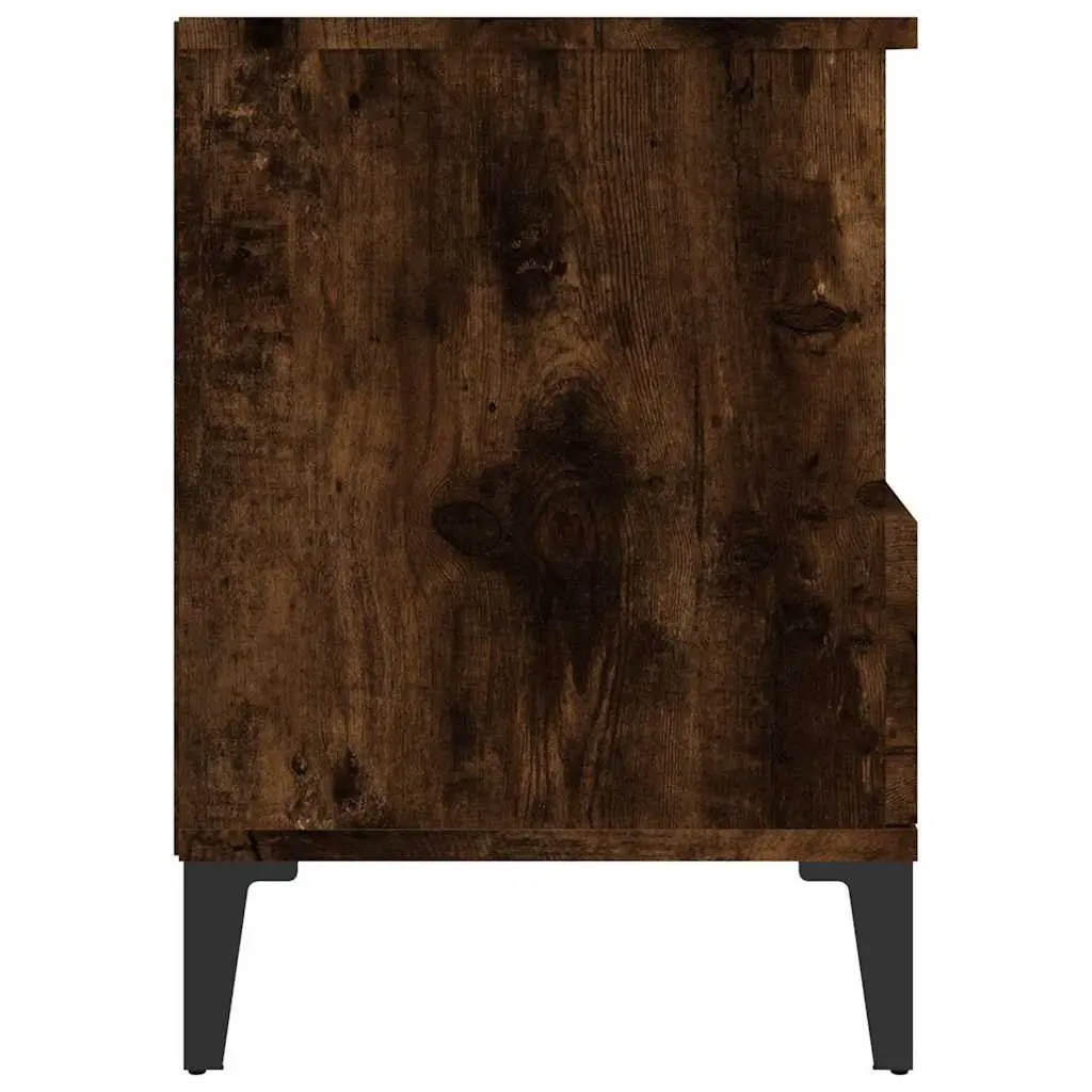 Smoked Oak Bedside Cabinet with Storage Drawer