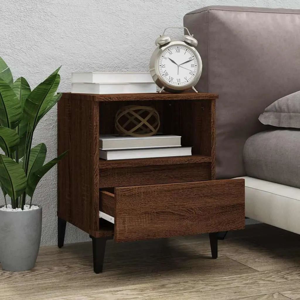 Bedside Cabinets 2 pcs Brown 40x35x50 cm Storage Drawer Nightstand Side Table